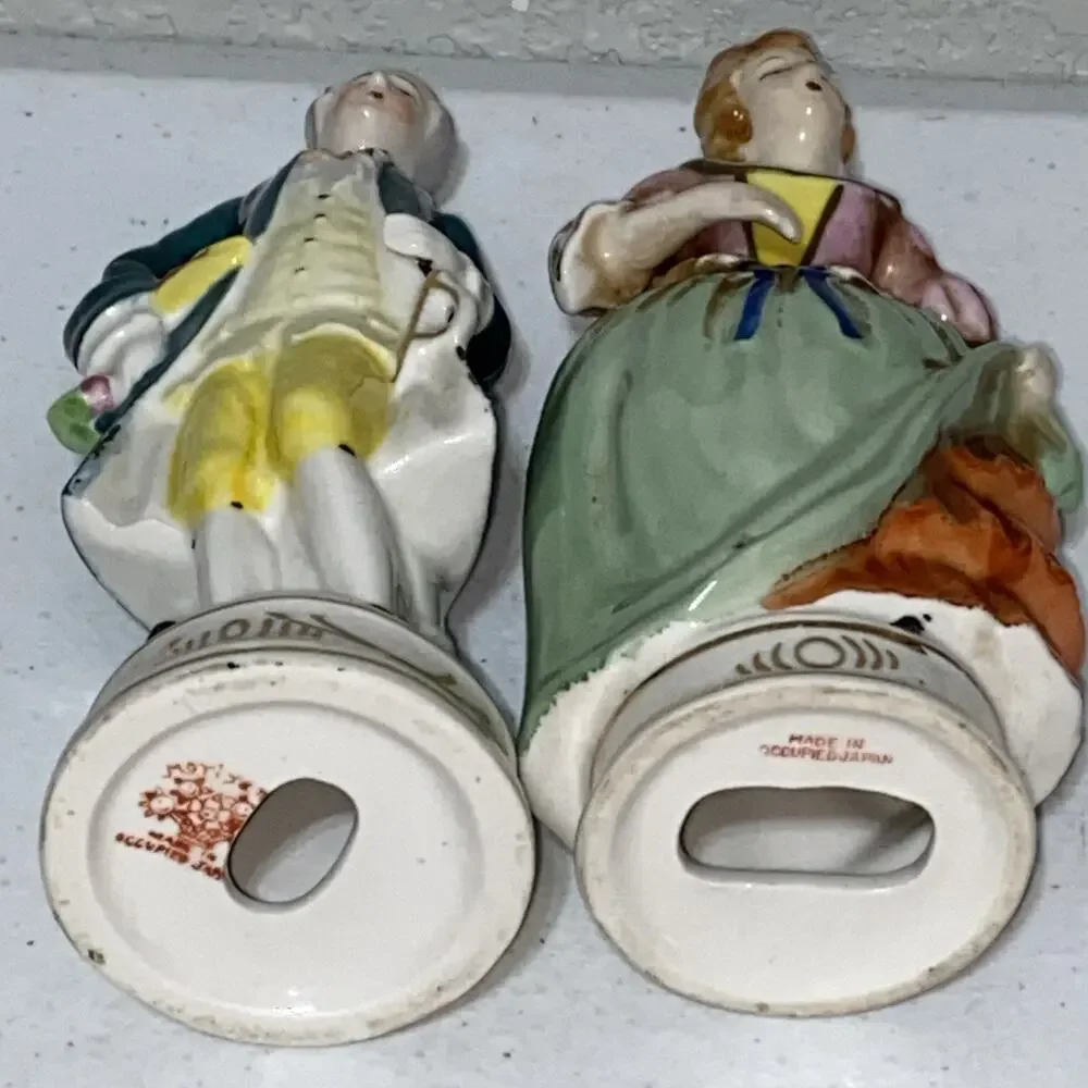 VTG Made in Occupied Japan Victorian Courting Couples Mismatch Figurines 7” READ